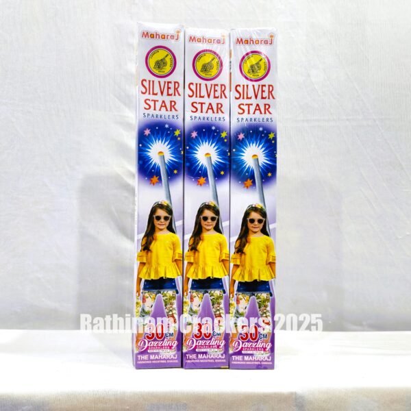 30 cm Silver Star Sparklers 5 Pcs - Box